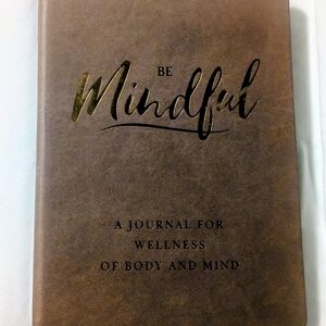 Be Mindful Journal - Faux Leather Brown Wellness Notebook